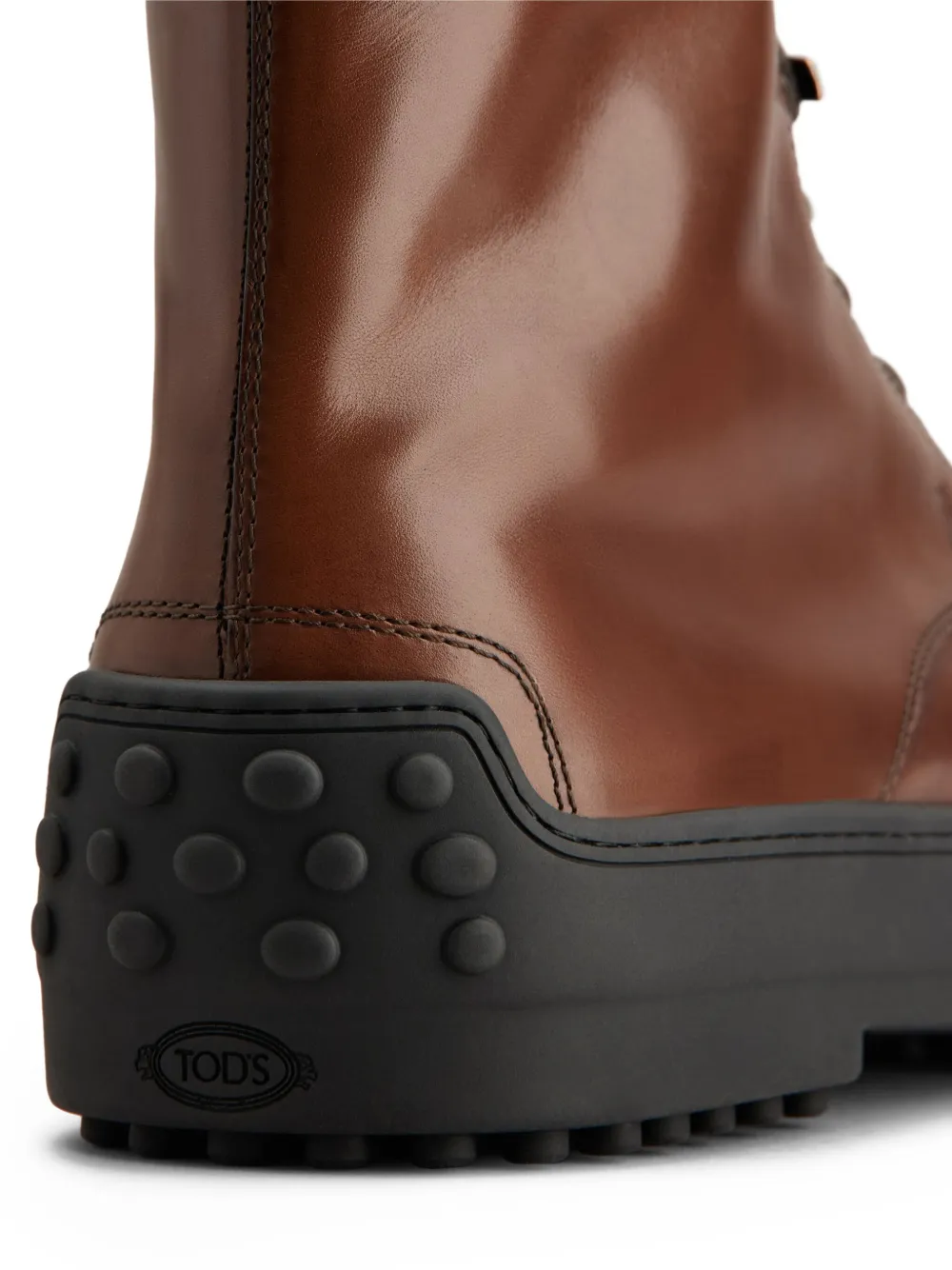 Tod's leather combat boots Brown