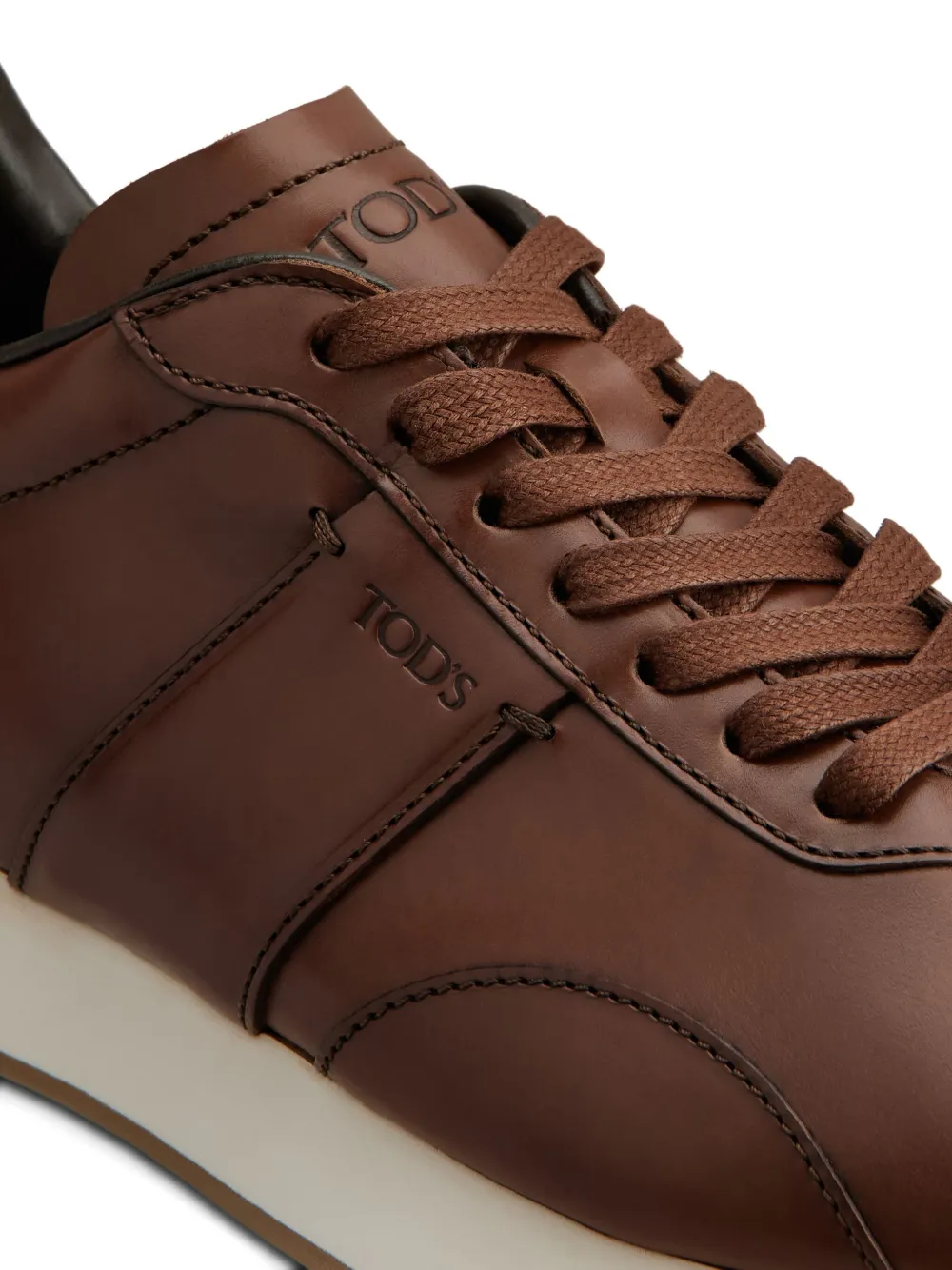 Tod's T Vintage Sneakers In Leather In Brown