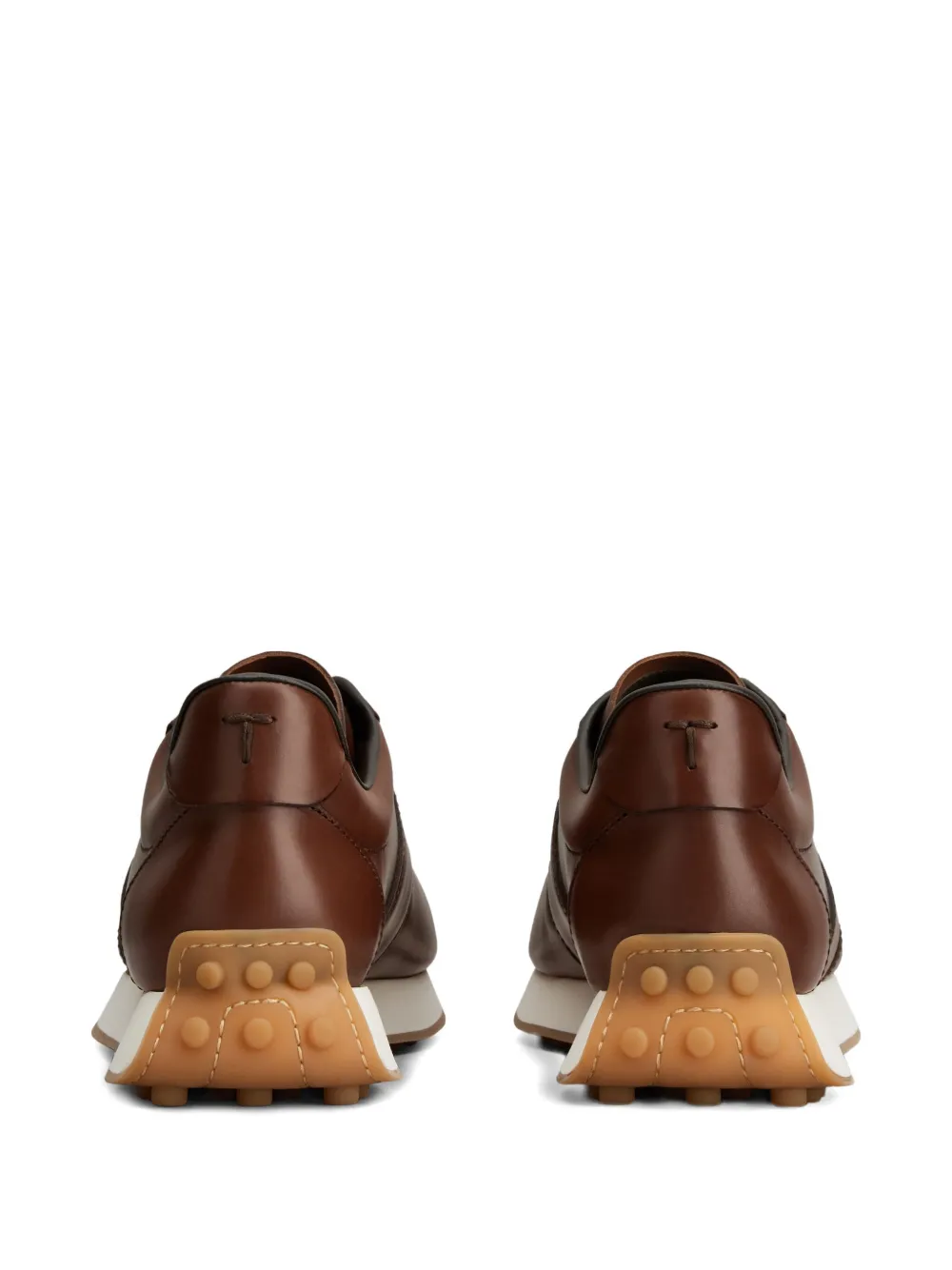 Tod's T Vintage Sneakers In Leather In Brown