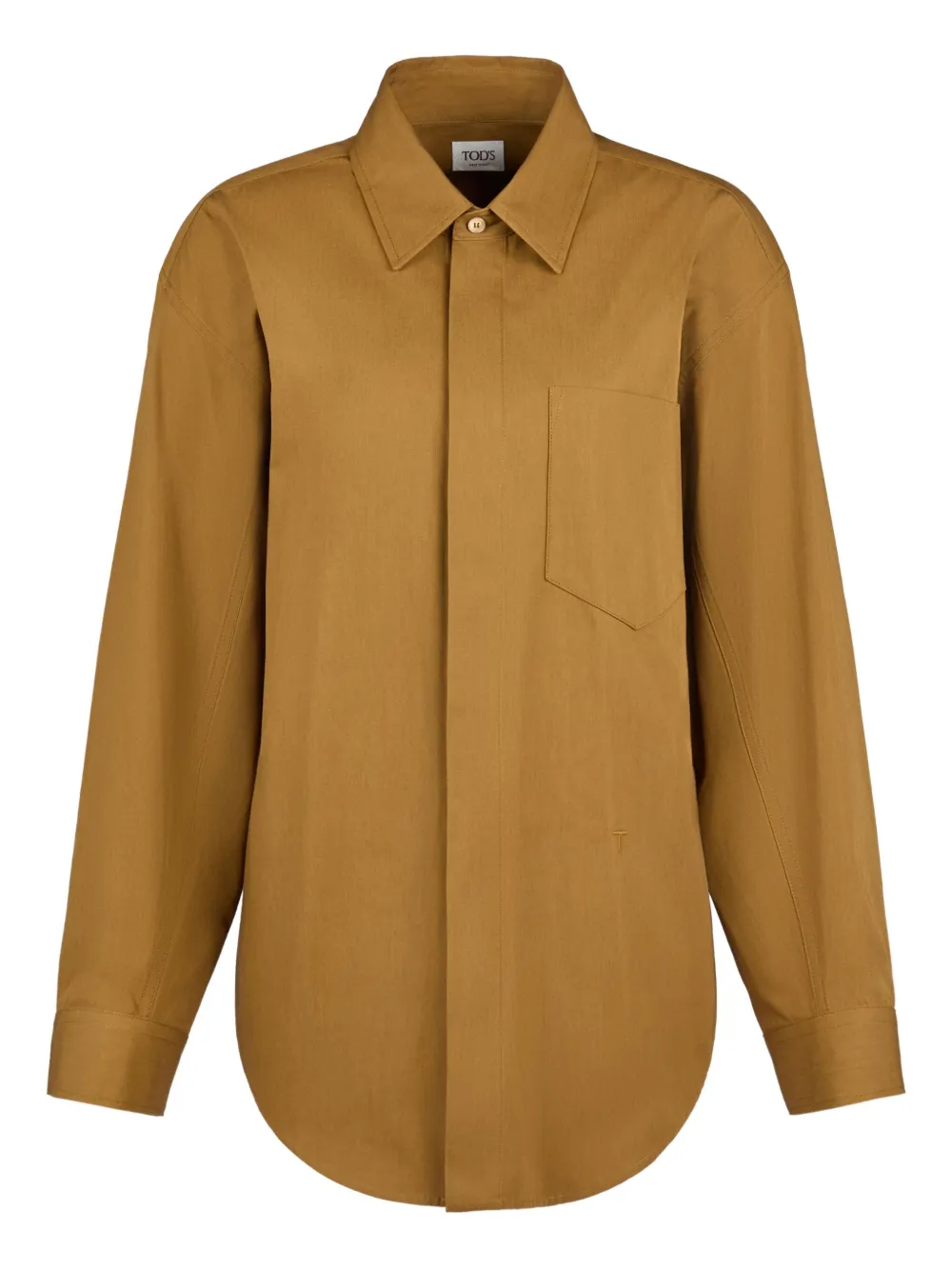 Tod's belted patch-pocket long shirt | Yellow | Image 1