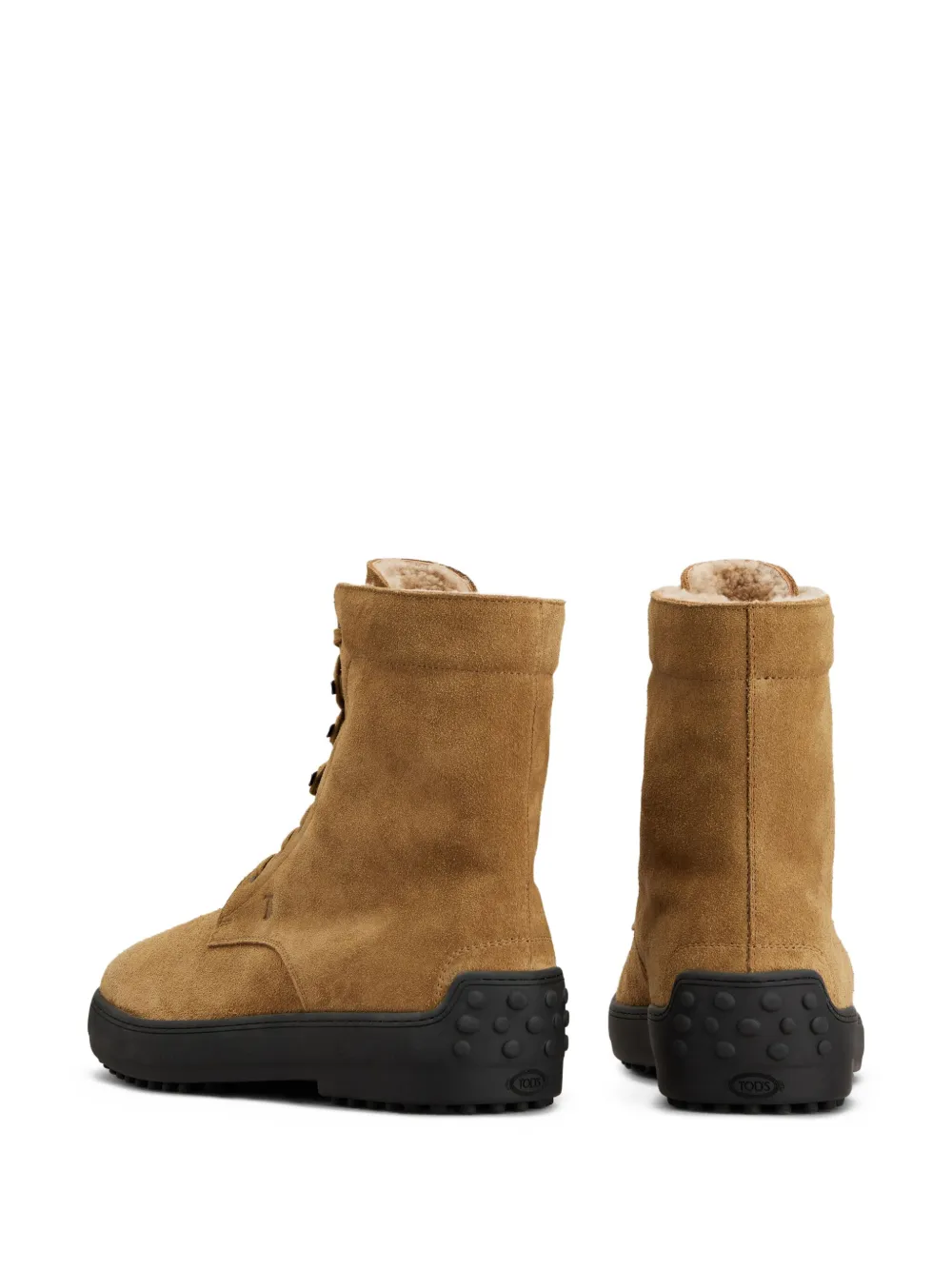 Tod's Suède combat boots Bruin