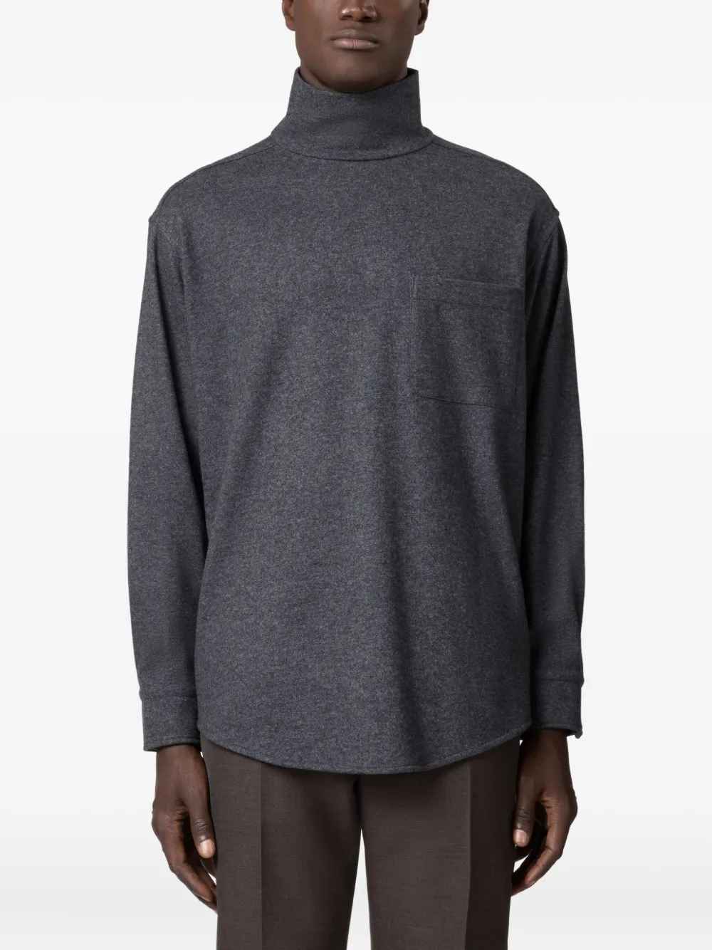 Tod's Turtleneck Pocket Shirt In Gray