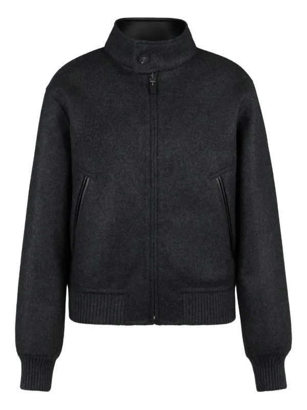 Tod's Wool Bomber Jacket in Black