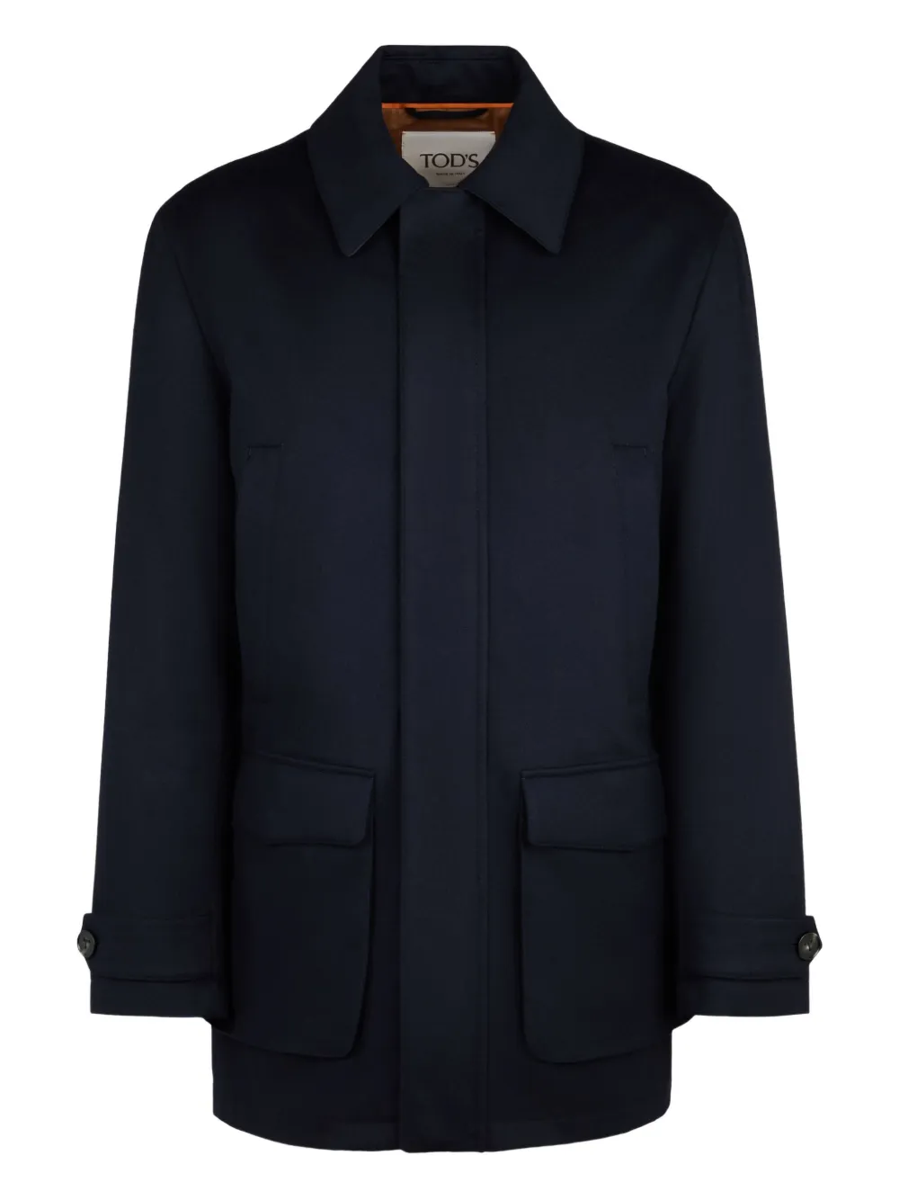 Tod's Technical Virgin Wool Coat In Black