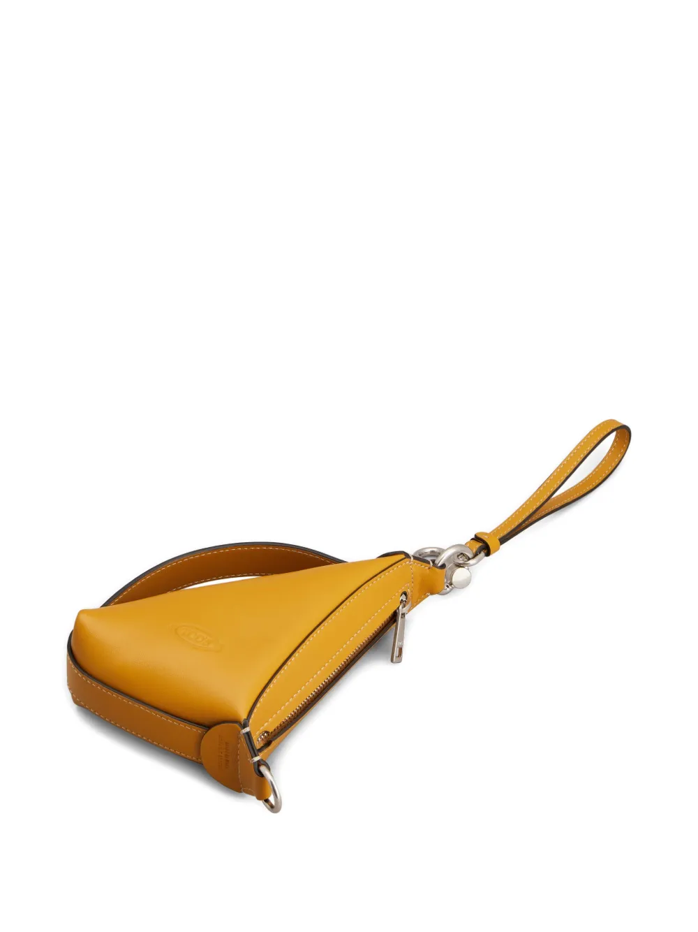 Tod's Triangular Leather Purse In Brown