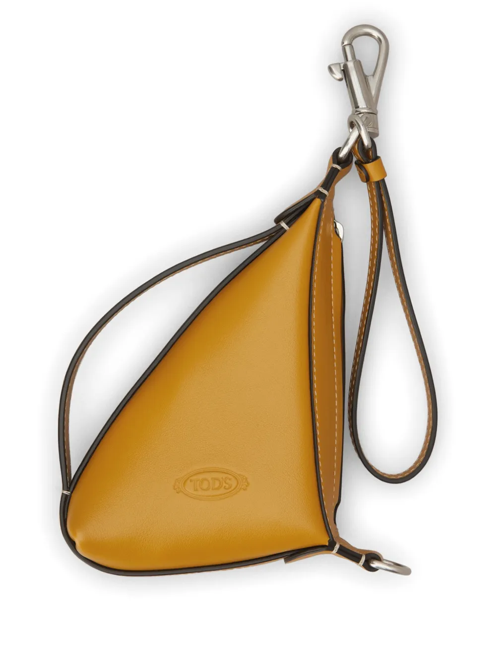 Tod's Triangular Leather Purse In Brown