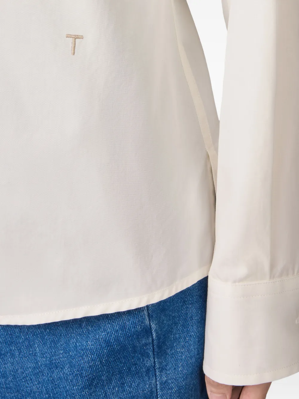 Tod's Belted Point-collar Shirt In White