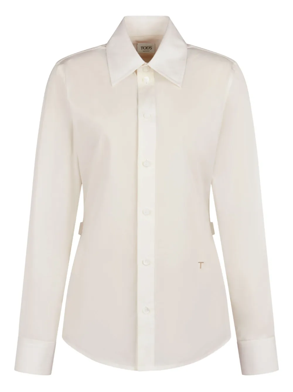 Tod's Belted Point-collar Shirt In White