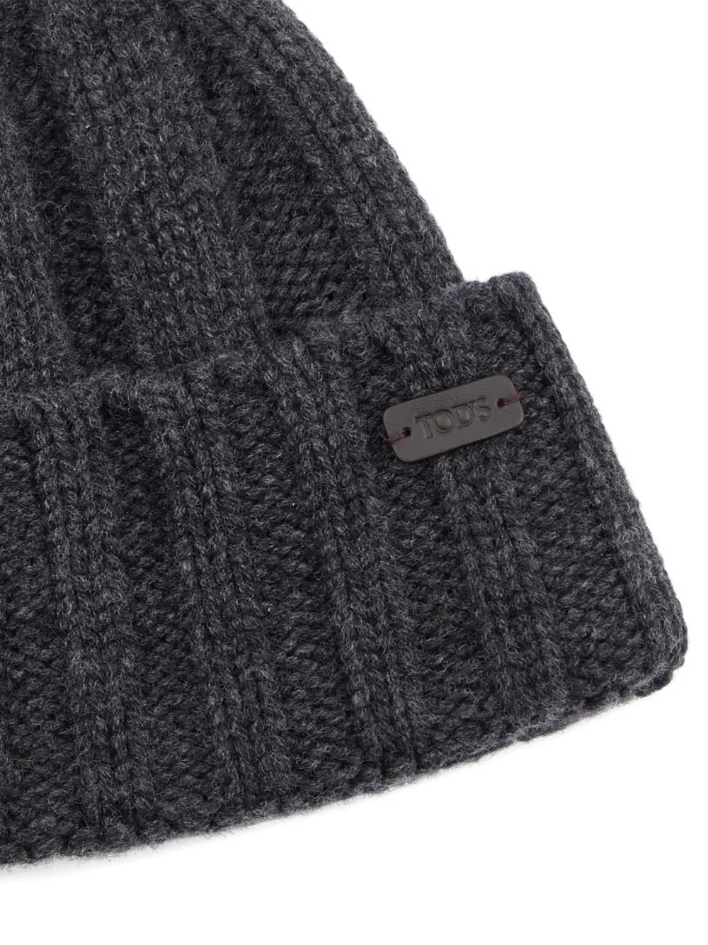 Tod's Ribbed-knit Beanie In Gray