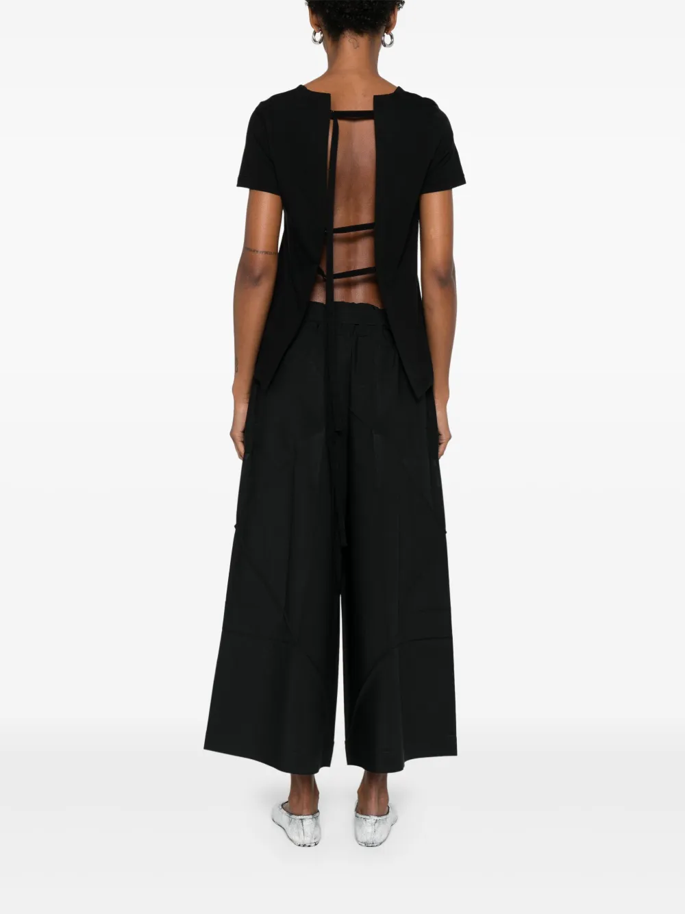 Yohji Yamamoto T-shirt met uitgesneden details Zwart