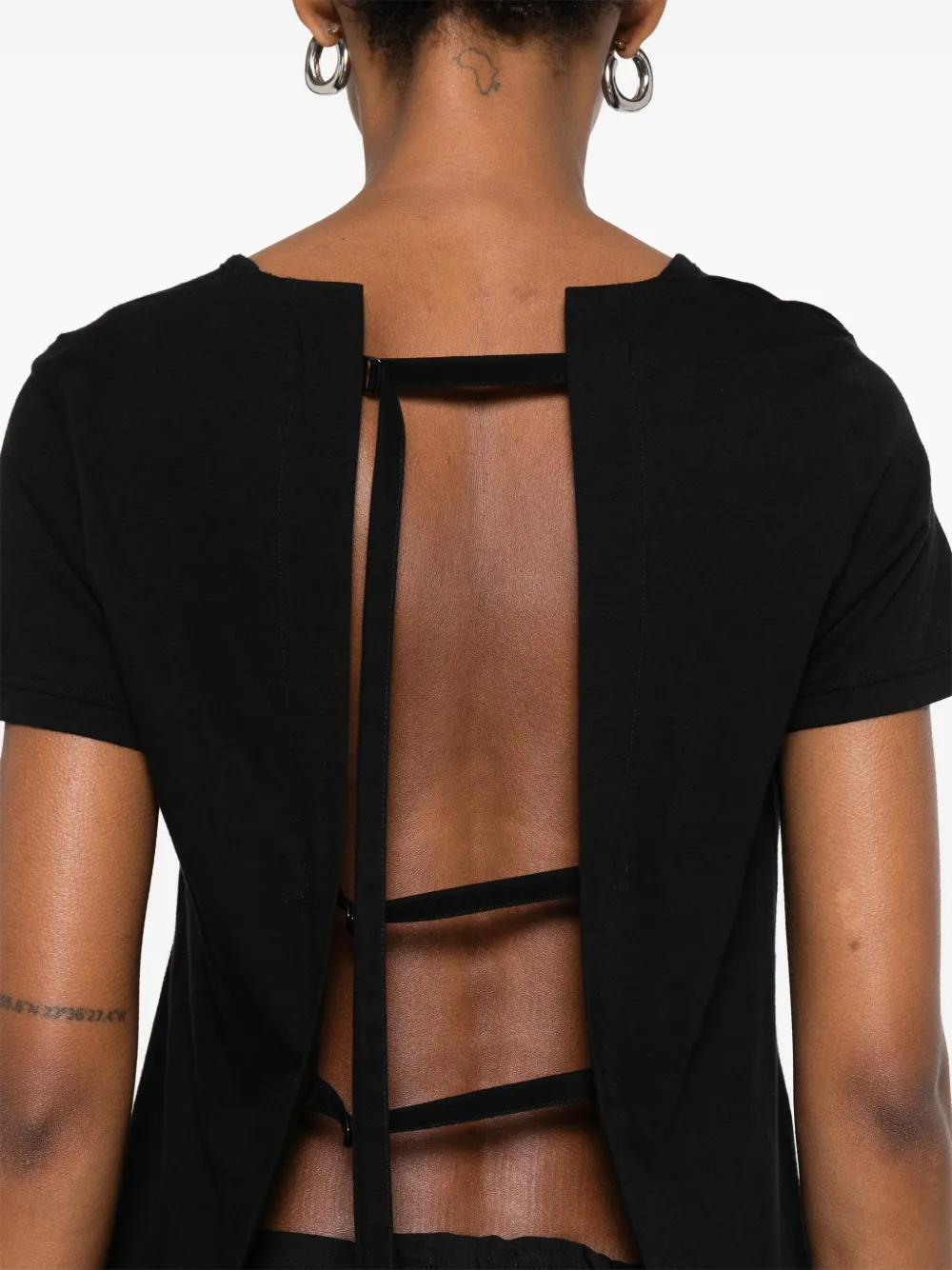Yohji Yamamoto T-shirt met uitgesneden details Zwart