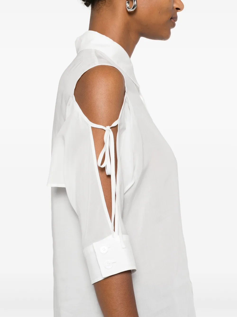 Yohji Yamamoto Uitgesneden blouse Wit
