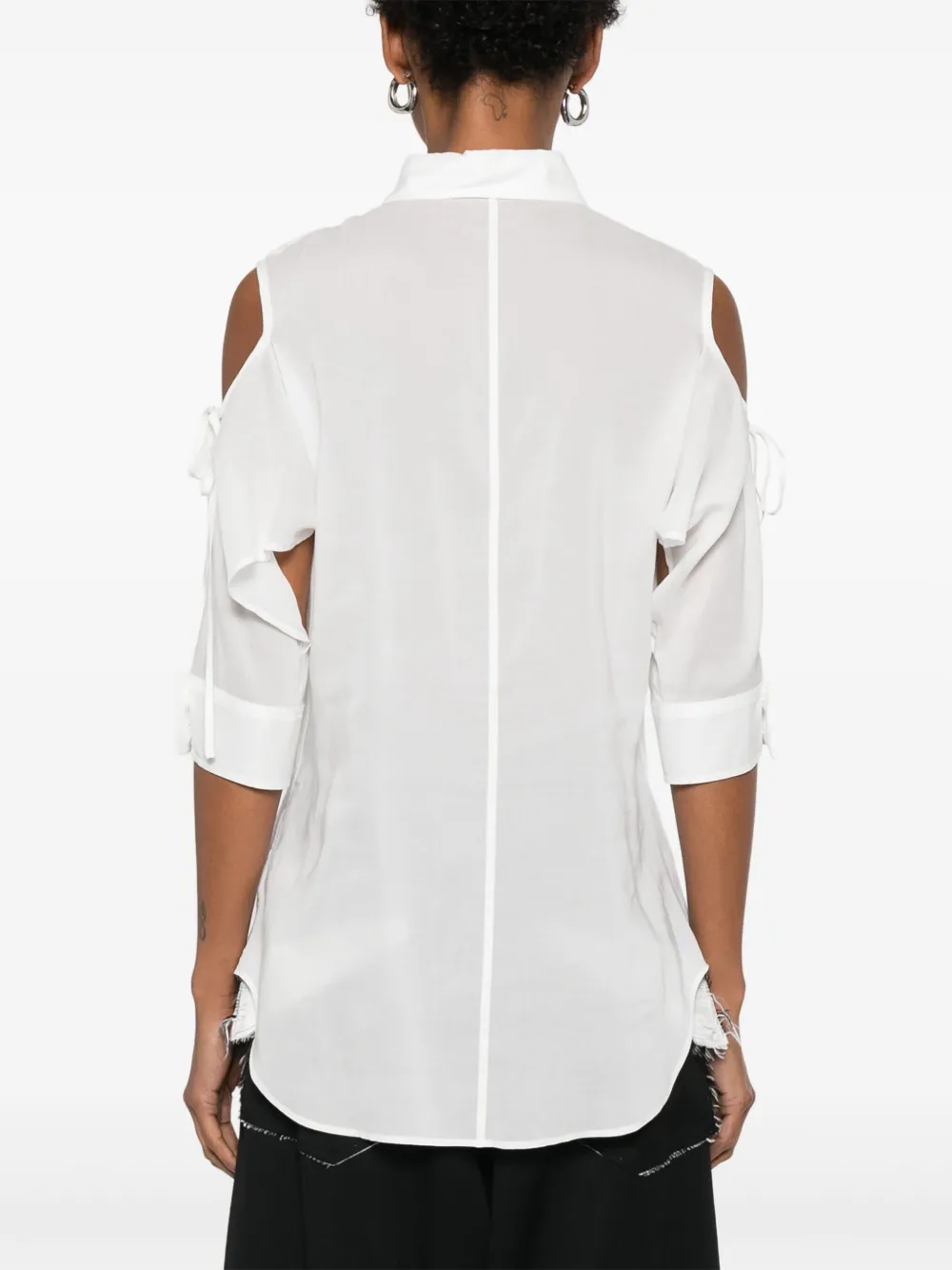 Yohji Yamamoto Uitgesneden blouse Wit