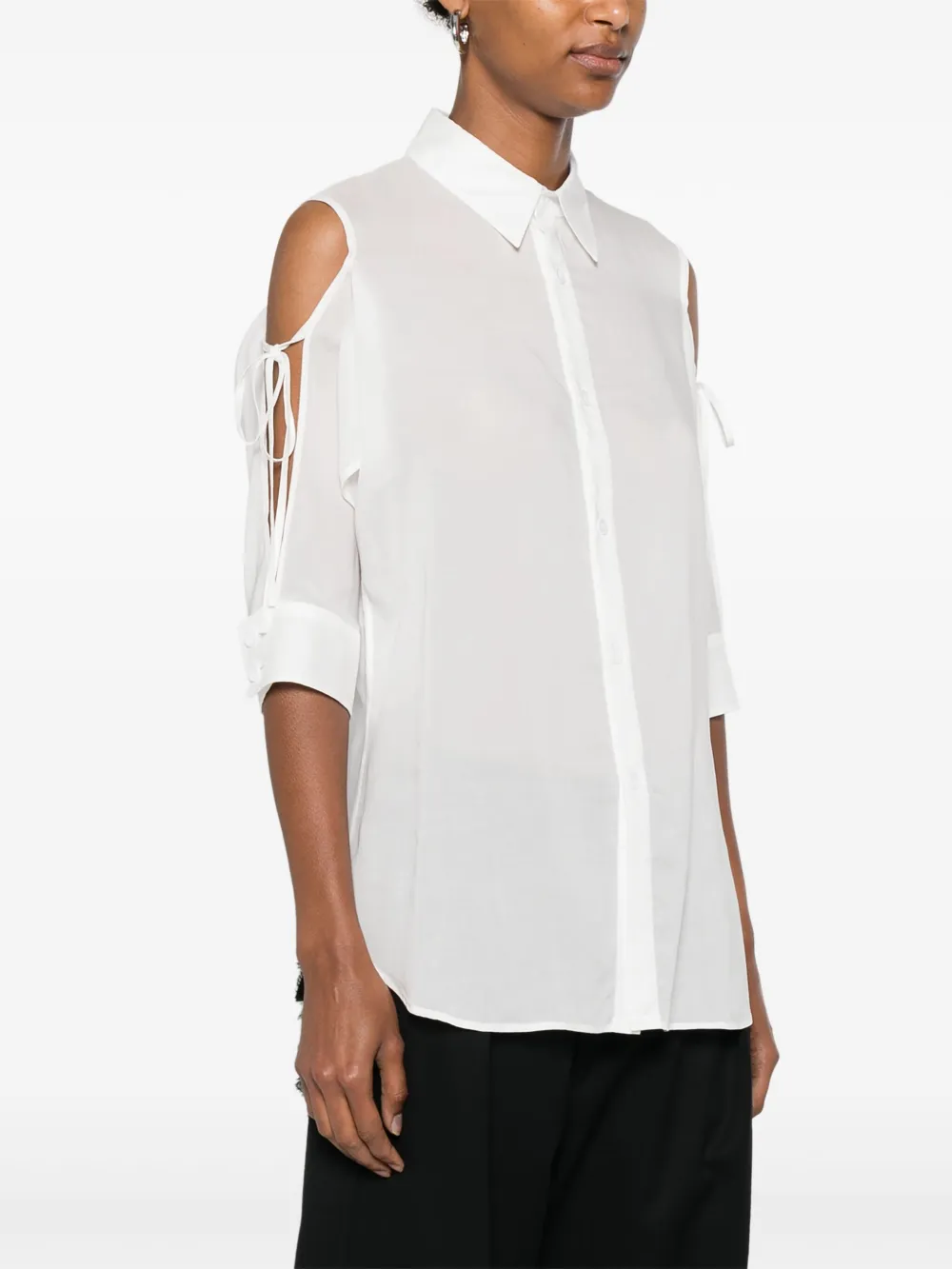Yohji Yamamoto Uitgesneden blouse Wit