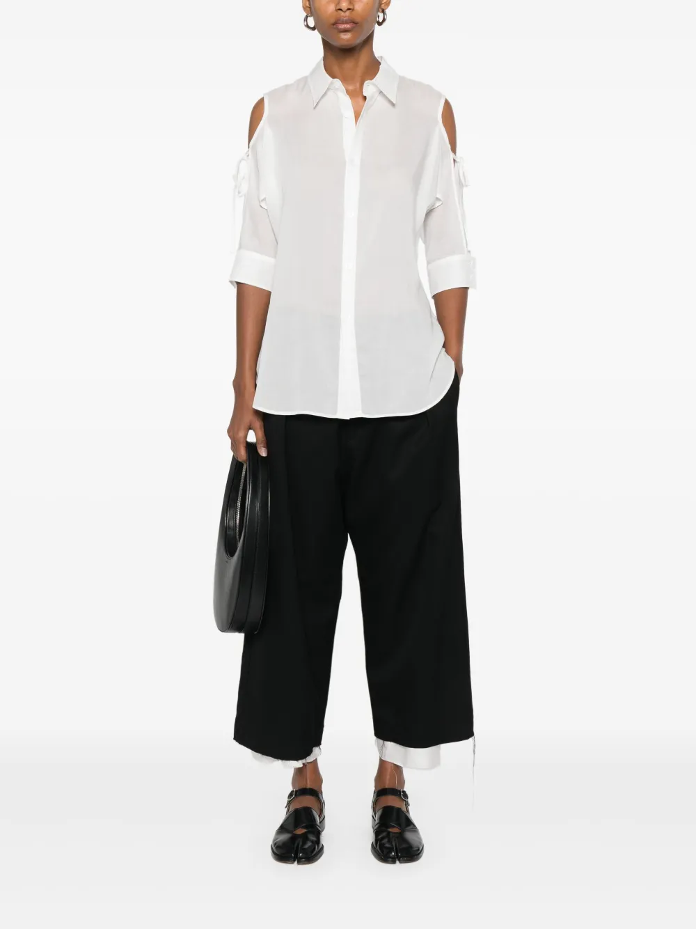 Yohji Yamamoto Uitgesneden blouse Wit