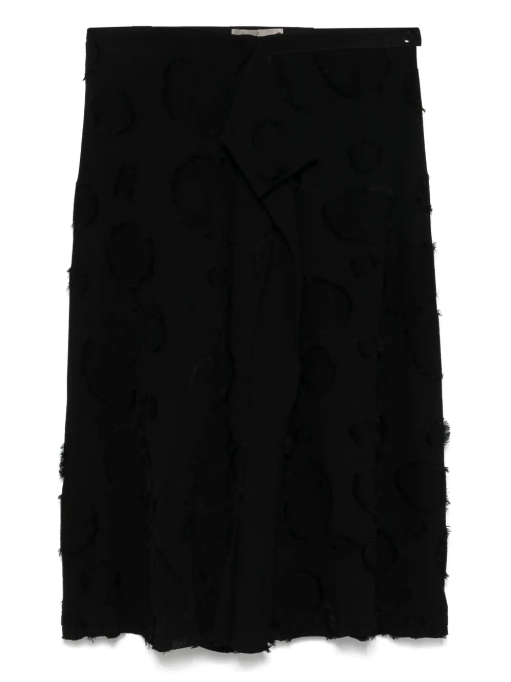 Yohji Yamamoto Mini-rok met franje Zwart