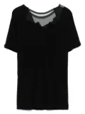 Yohji Yamamoto mesh-detailed T-shirt - Black