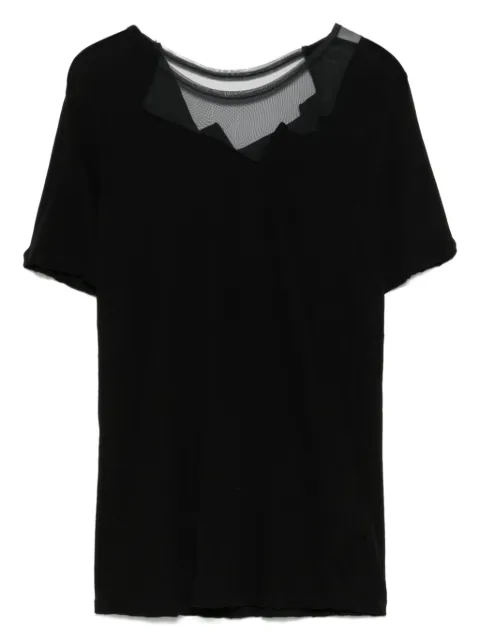 Yohji Yamamoto mesh-detailed T-shirt