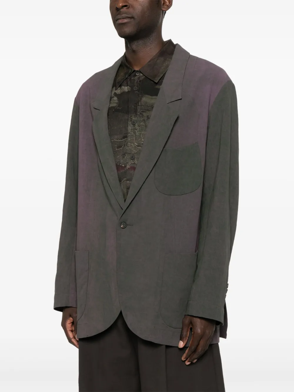 Ziggy Chen Blazer met enkele rij knopen Grijs