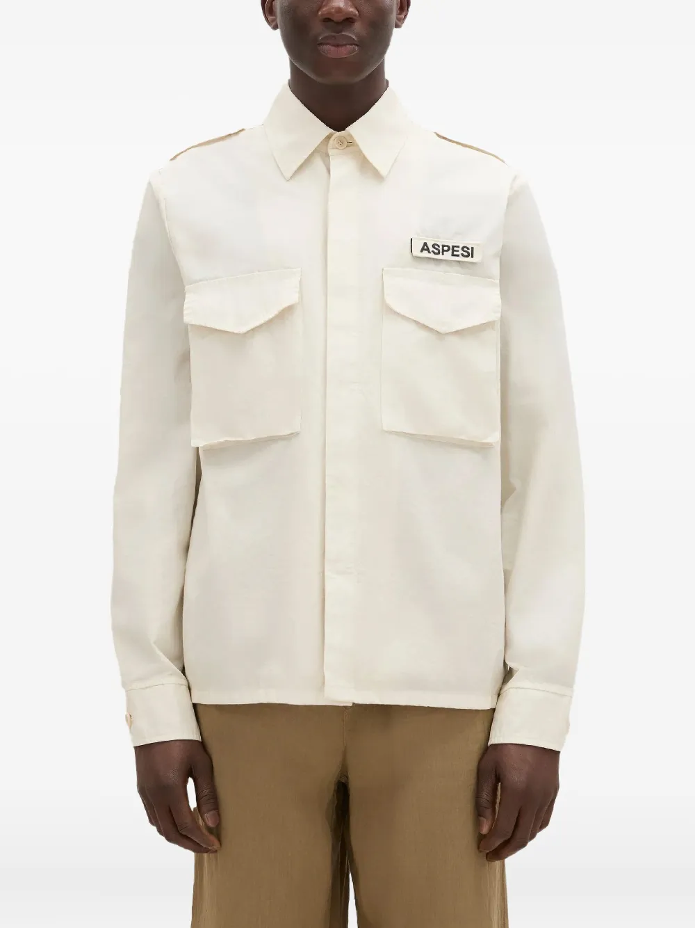 ASPESI patch-pocket shirt Beige