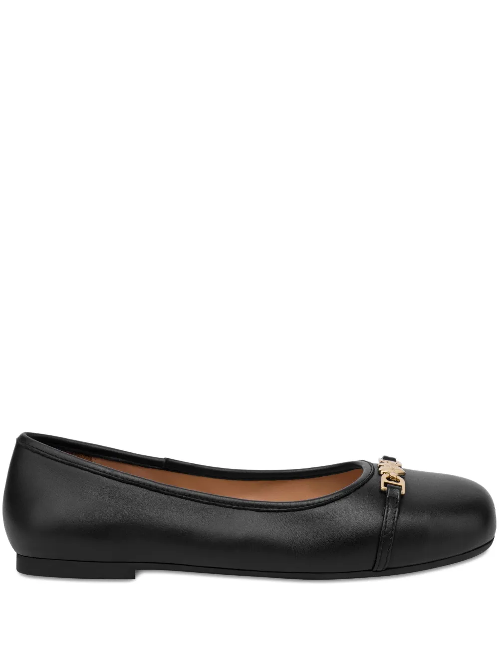 Love Moschino heart-plaque ballerina shoes Black