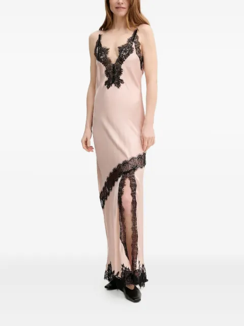 HERSKIND lace-insert silk slip dress