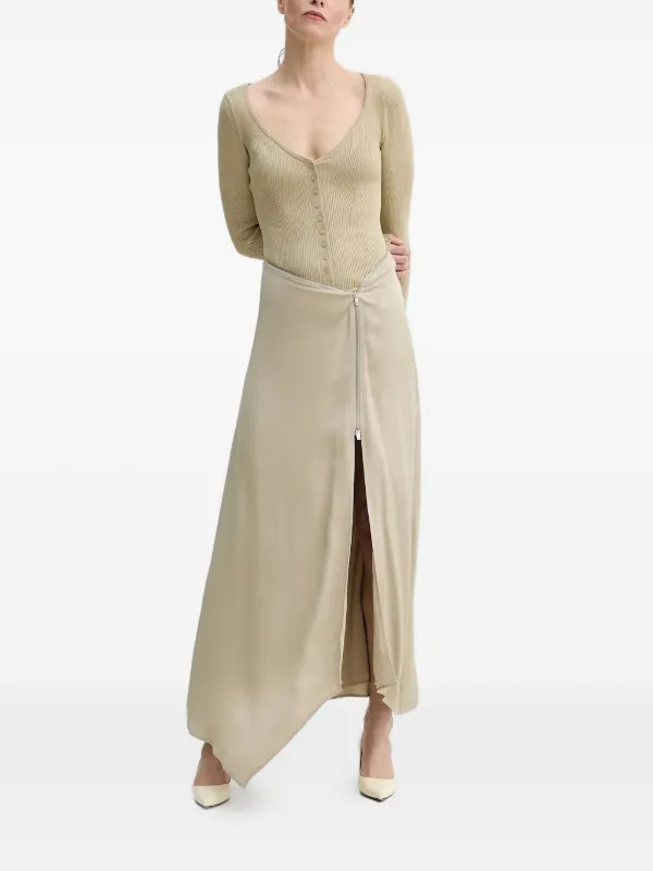 HERSKIND ribbed-knit Button Cardigan Neutrals FARFETCH PH