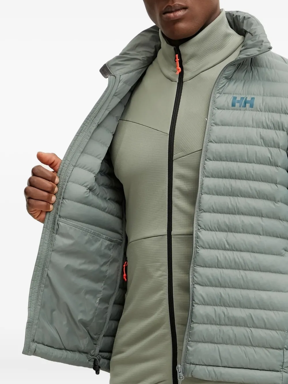 Helly Hansen quilted high-neck jacket Groen
