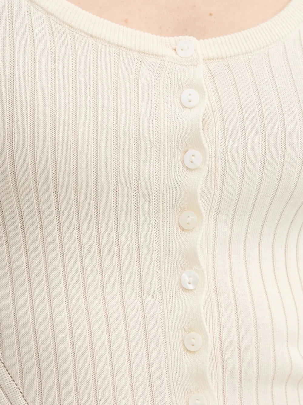 Herskind Ribbed Buttoned Top In White