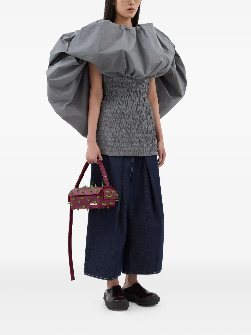 Sunnei smocked top - Grijs