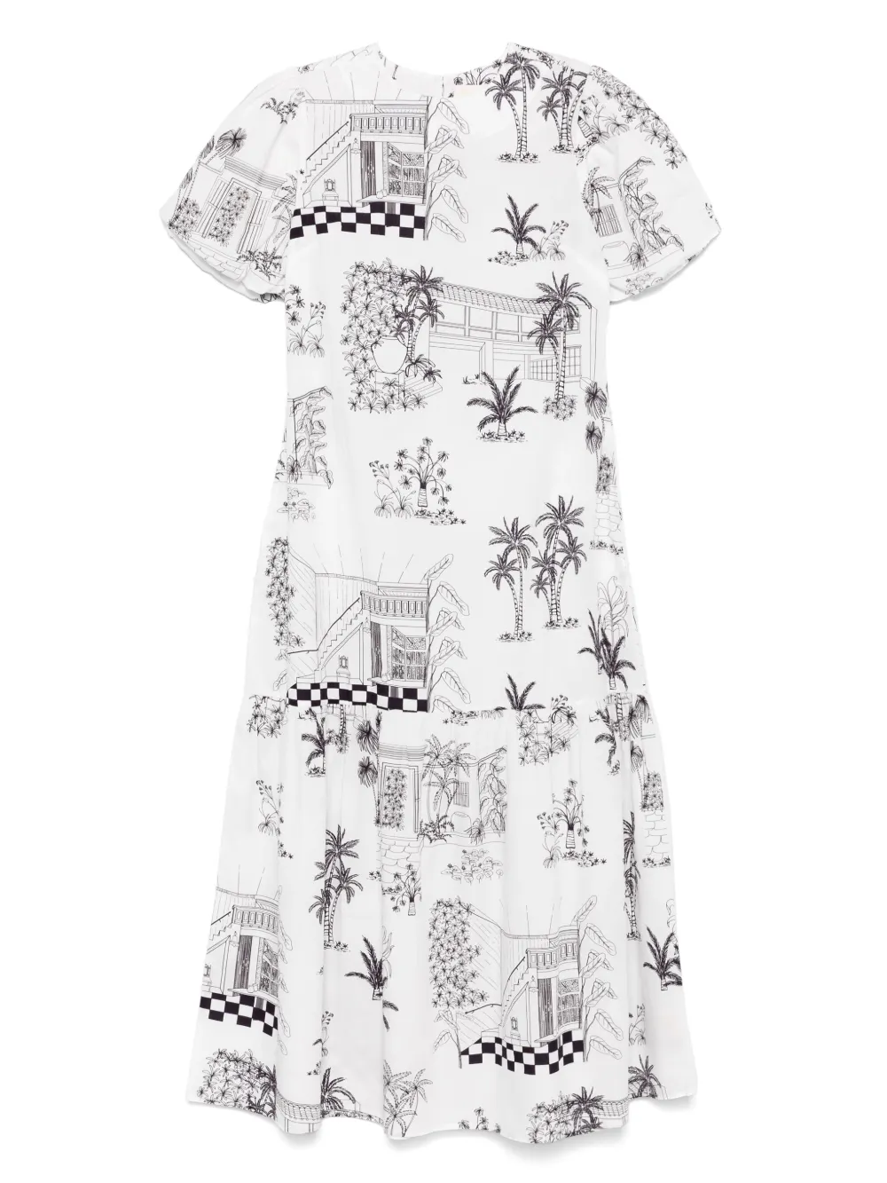 graphic-print midi dress