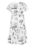 Verandah graphic-print midi dress - White