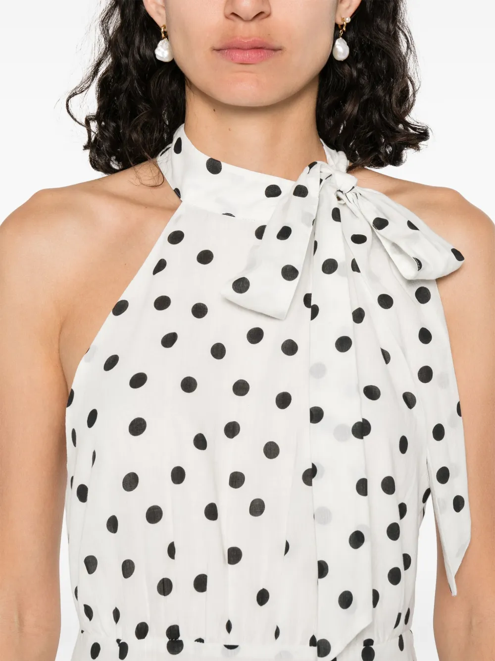 Rixo London Eleanor Halterneck Cotton Midi Dress