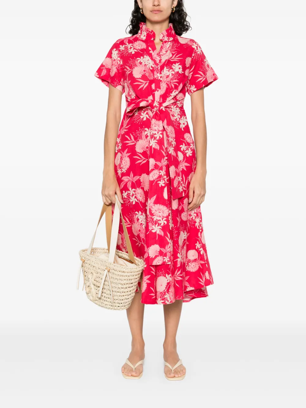 Verandah Midi-jurk met bloemenprint - Roze