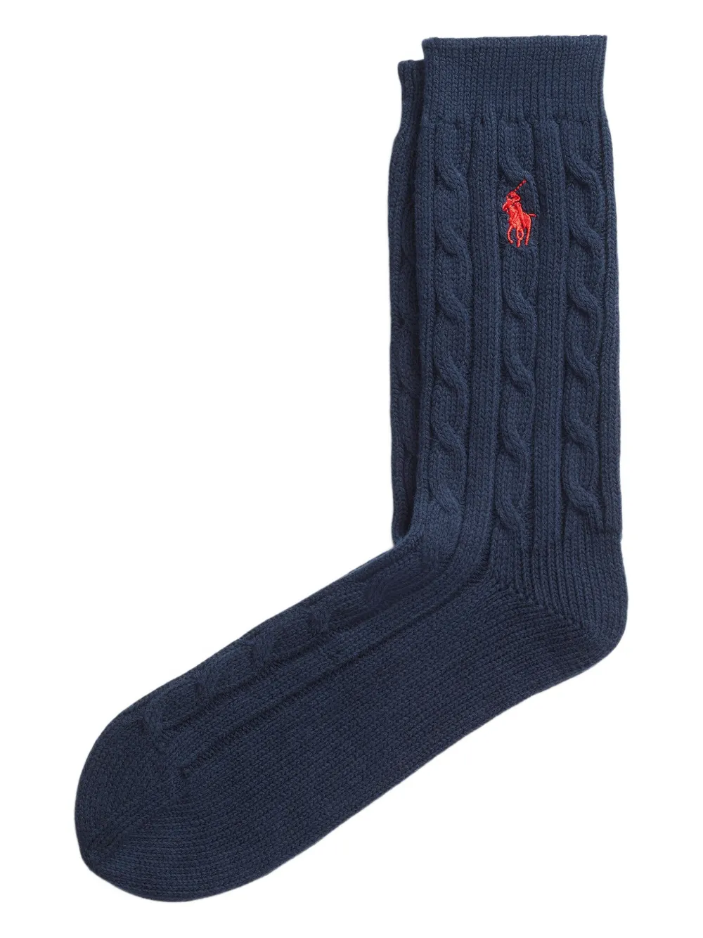 Polo Ralph Lauren Cable-knit Socks In Blue