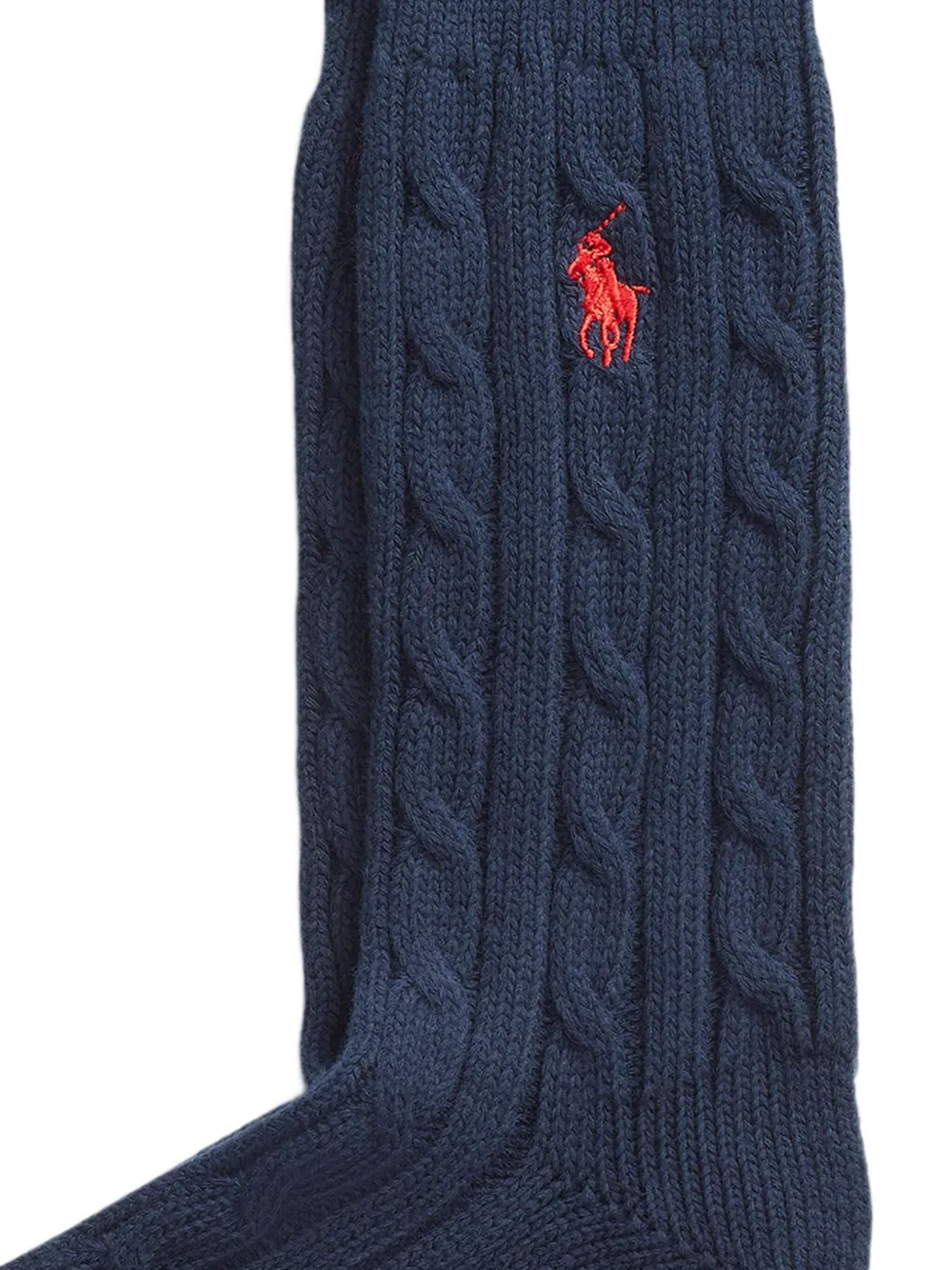 Polo Ralph Lauren Cable-knit Socks In Blue