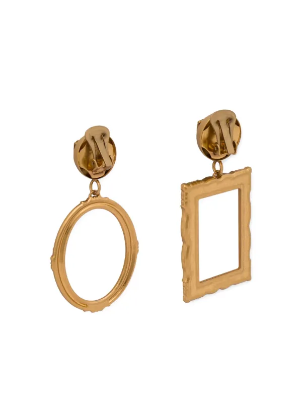 Moschino frame-pendant Earrings | Gold | FARFETCH