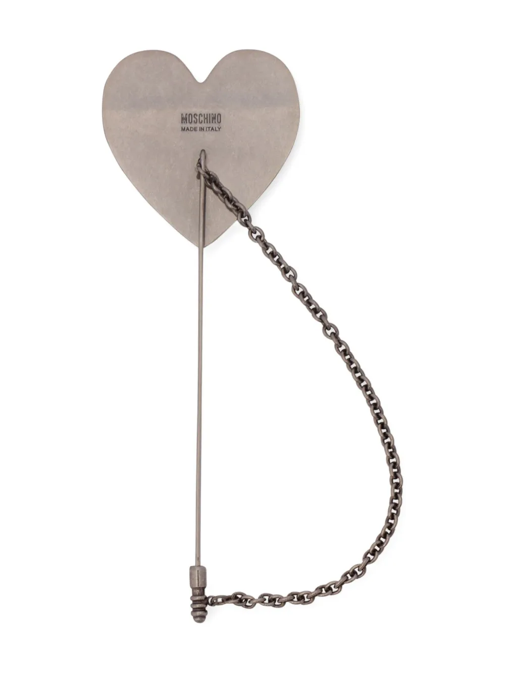 Moschino Hartvormige broche - Zilver