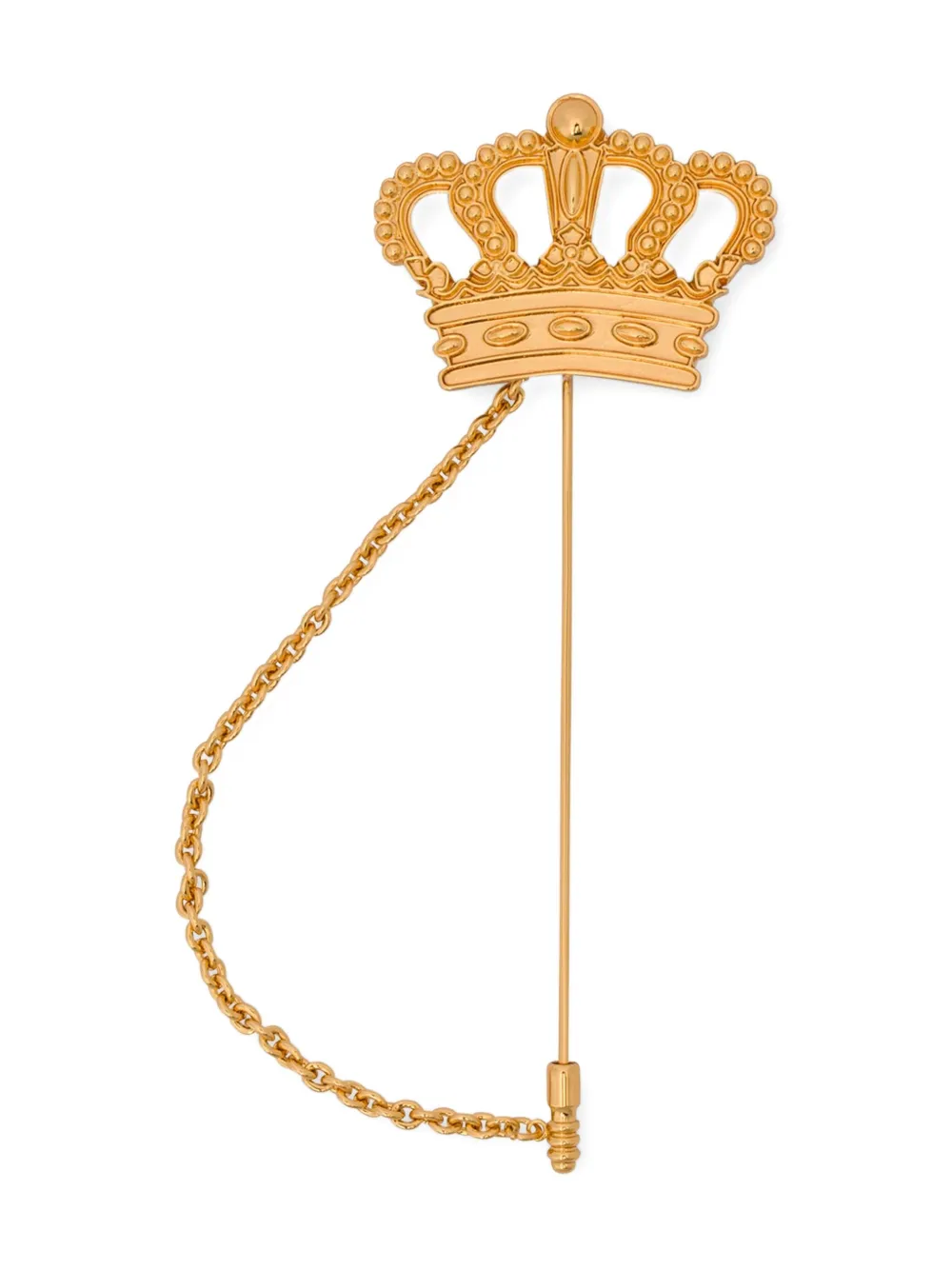 Moschino crown-plaque brooch | Gold | Image 1