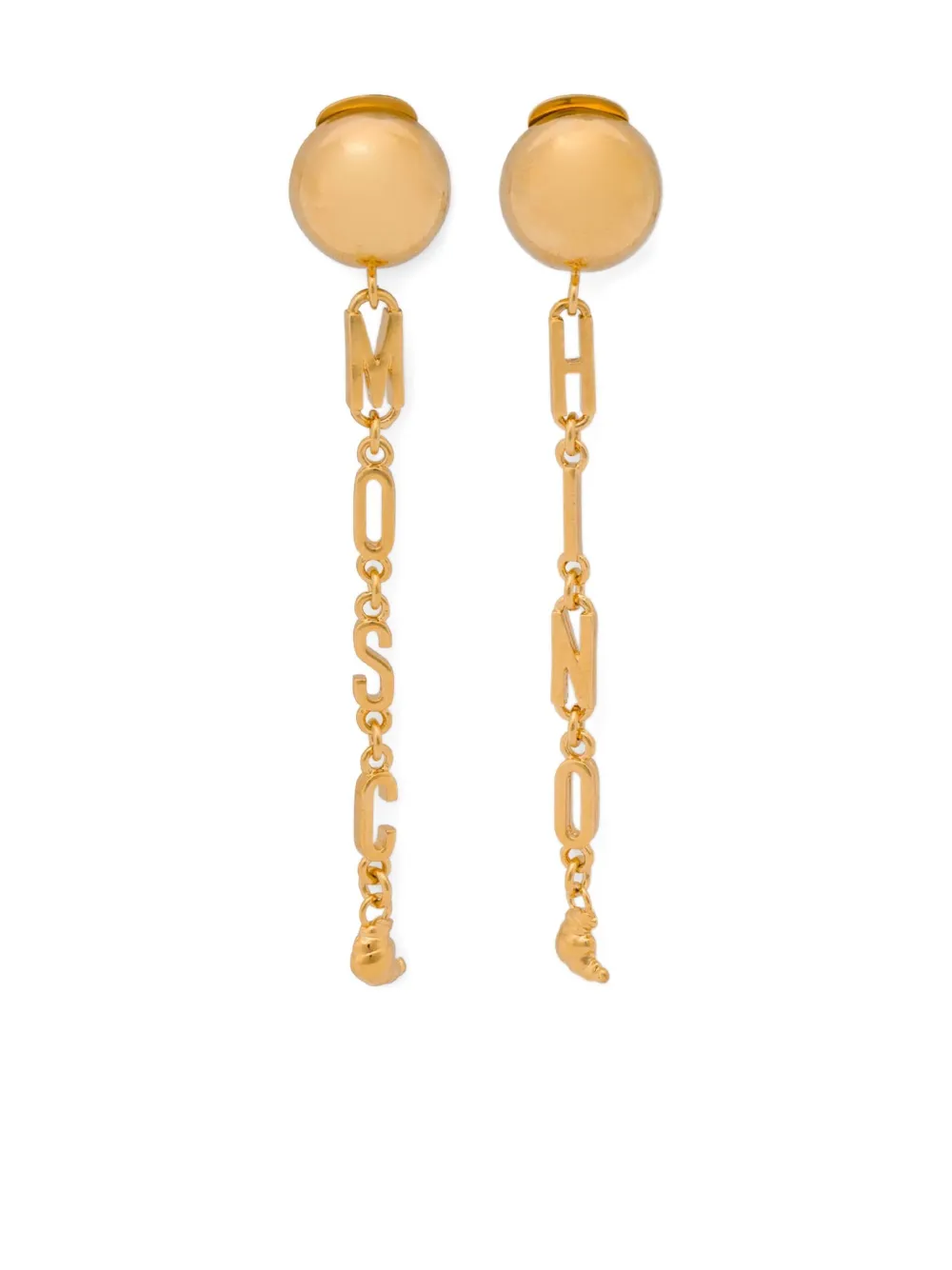 Moschino ロゴ ピアス - ゴールドトーン Moschino ロゴ ピアス - ゴールドトーン