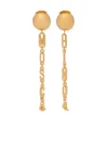 Moschino logo-lettering earrings - Gold