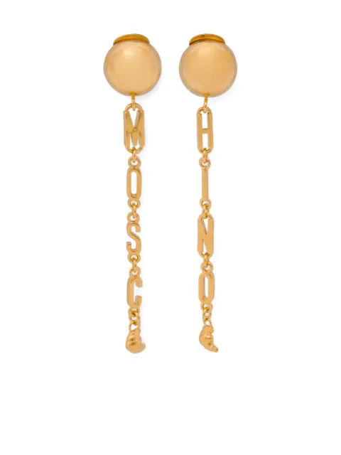 Moschino logo-lettering earrings