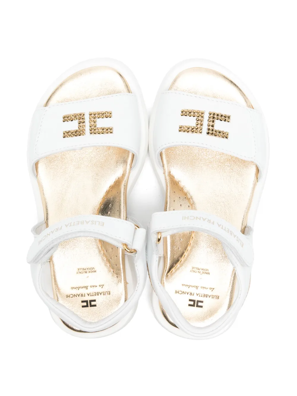 Elisabetta Franchi La Mia Bambina leather sandals White