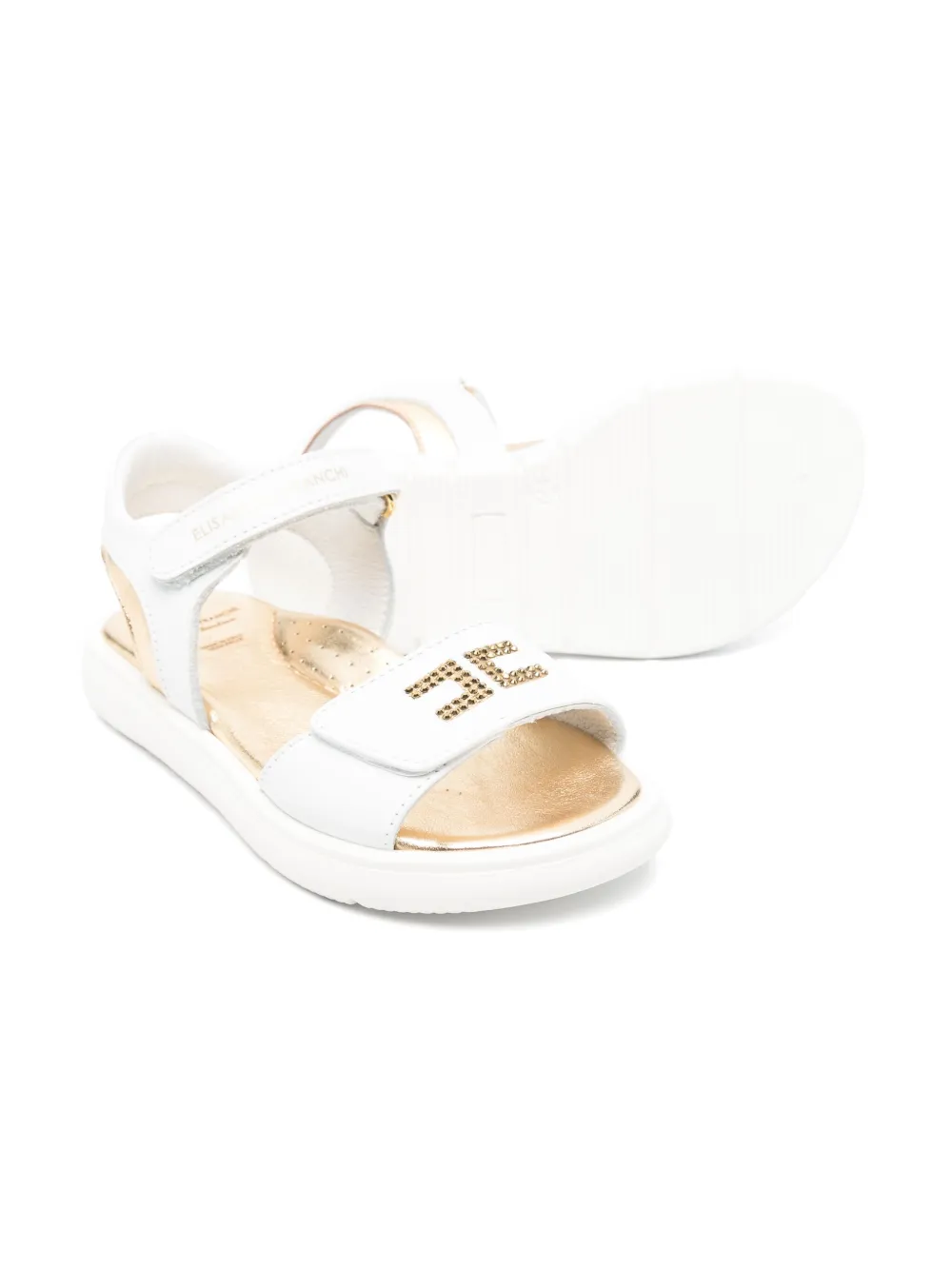 Elisabetta Franchi La Mia Bambina leather sandals White