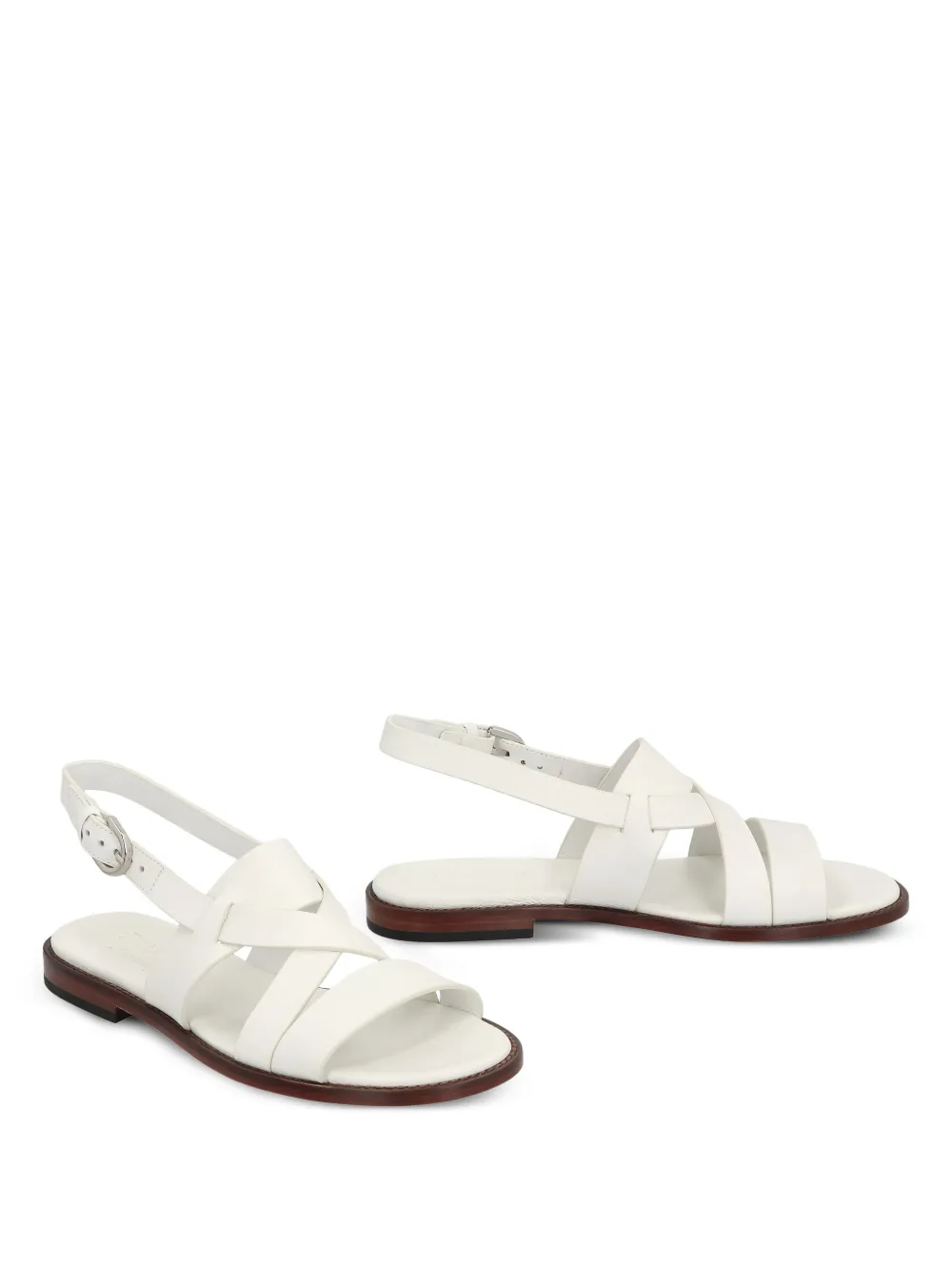 Doucal's Tropic flat sandals White