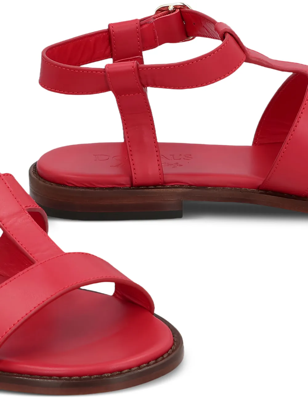 Doucal's leather flat sandals - Rood
