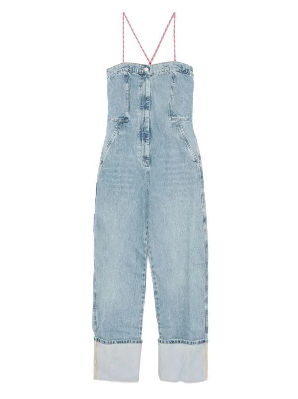 ワンピース MOSCHINO JEANS Woman Dress Gnawed Blue 04203721 1294 Moschino Jeans Long Denim Dress in Fantasy Print | FWRD