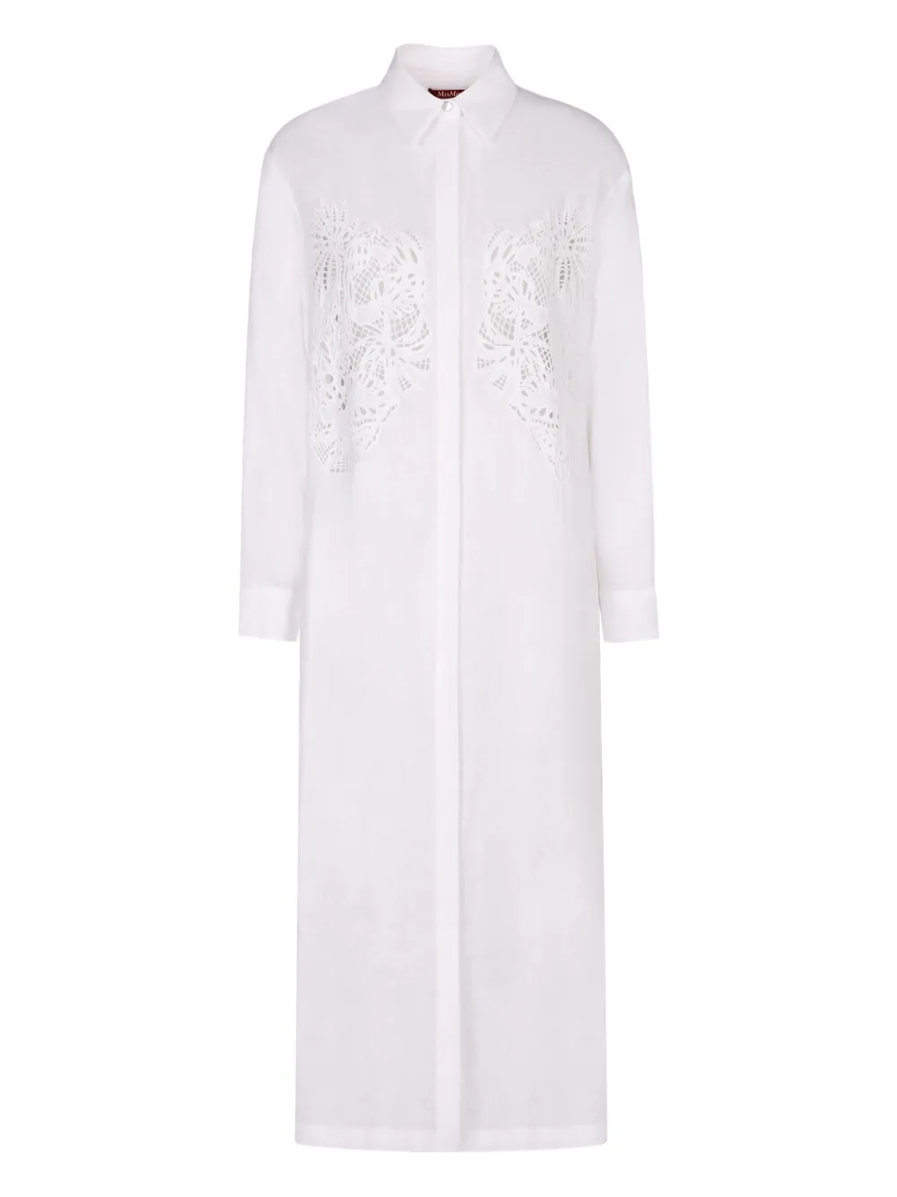 Max Mara Linnen midi-jurk Wit