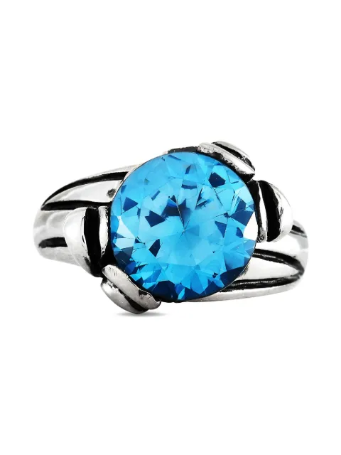 King Baby Crowned Ring mit blauem Topas