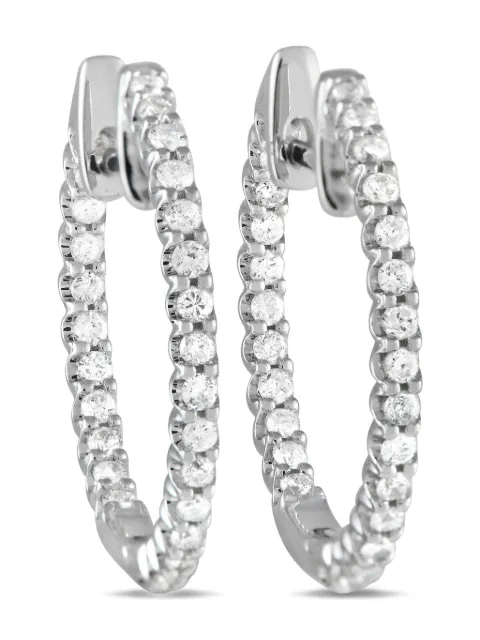 LB Exclusive 14K white gold Inside-Out diamond hoop earrings 